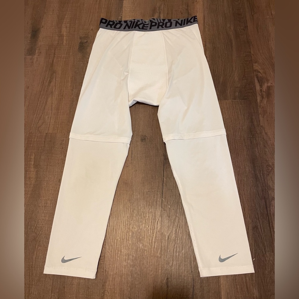Nike Pro Dri-Fit White 3/4 Compression Tights Sz( XL-T)